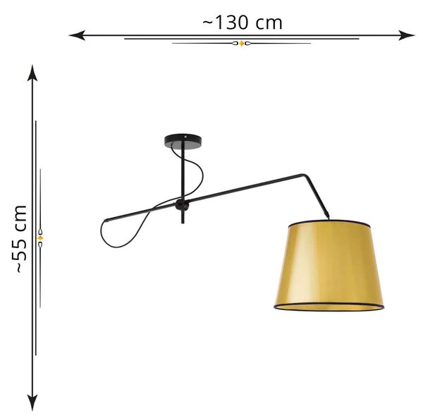 Złota łamana lampa wisząca ruchoma - EX231 Z8-L25