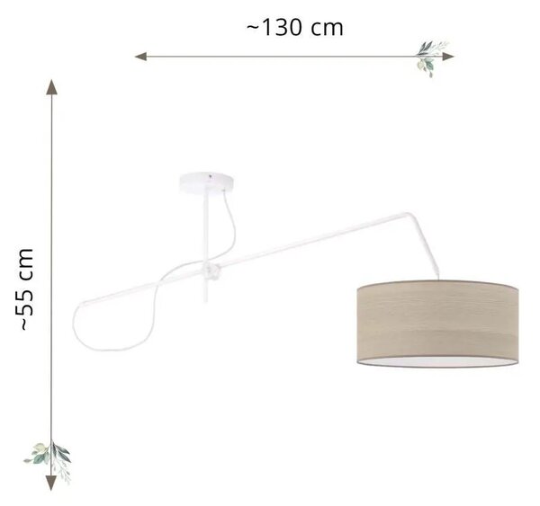 Okrągła lampa wisząca fornirowa loft B3-M53
