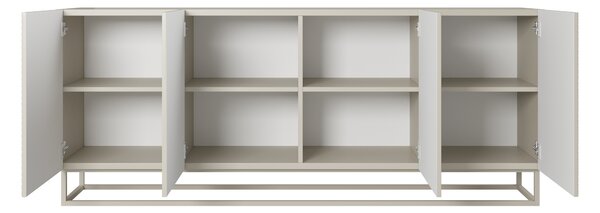 Komoda Asha 200 cm czterodrzwiowa - kaszmir / kaszmir stelaż