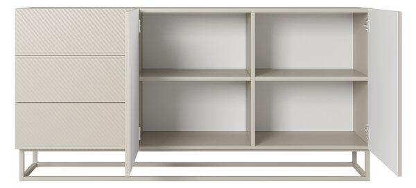 Komoda Asha 167 cm dwudrzwiowa z szufladami - kaszmir / kaszmir stelaż