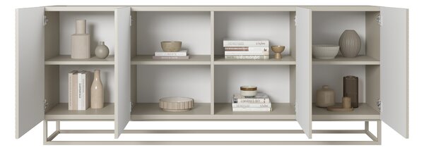 Komoda Asha 200 cm czterodrzwiowa - kaszmir / kaszmir stelaż
