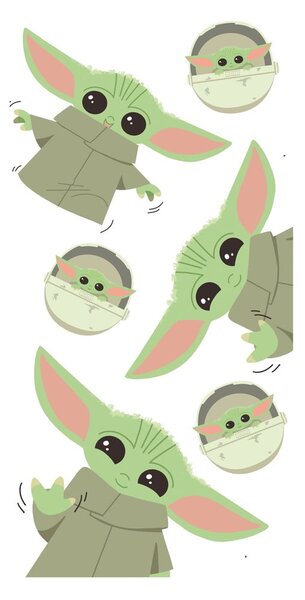 Bawełniany ręcznik dziecięcy 70x140 cm Star Wars Baby Yoda – Jerry Fabrics
