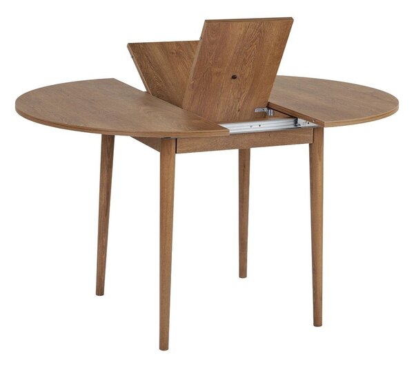 Okrągły rozkładany stół z dodatkowym blatem w dekorze dębu ø 100 cm Viona – Kalune Design