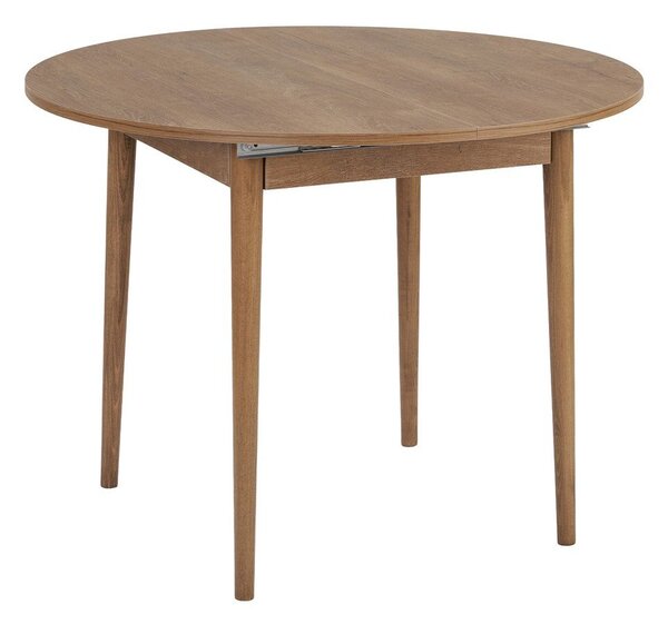 Okrągły rozkładany stół z dodatkowym blatem w dekorze dębu ø 100 cm Viona – Kalune Design