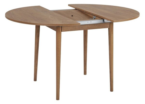 Okrągły rozkładany stół z dodatkowym blatem w dekorze dębu ø 100 cm Viona – Kalune Design