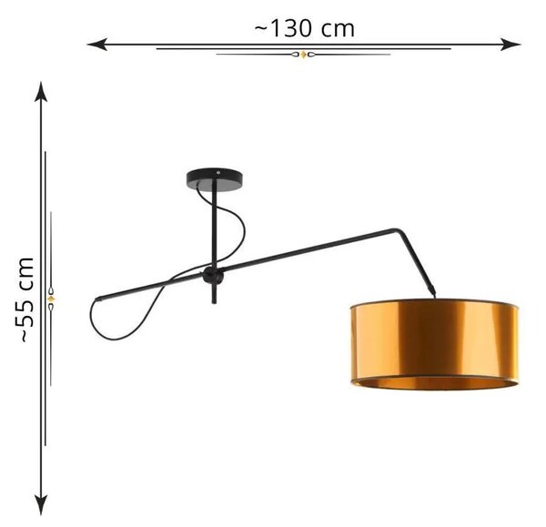 Miedziana lampa wisząca glamour z regulacją - EX242 H1-L34