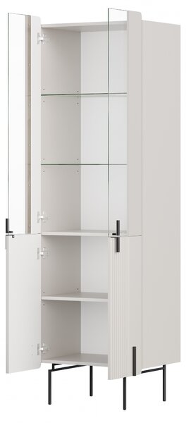 Witryna Malmi 60 cm czterodrzwiowa - kaszmir / czarne nóżki