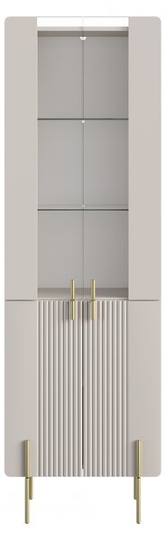 Witryna Malmi 60 cm czterodrzwiowa - kaszmir / złote nóżki