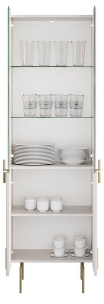 Witryna Malmi 60 cm czterodrzwiowa - kaszmir / złote nóżki