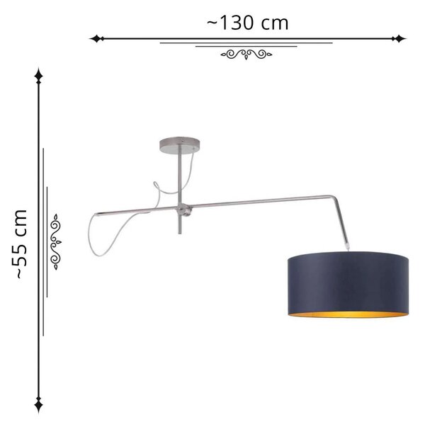 Lampa wisząca glamour z abażurem - E8-H19
