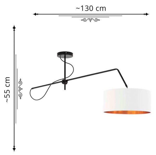 Okrągła lampa wisząca z ruchomym ramieniem - M0-N24