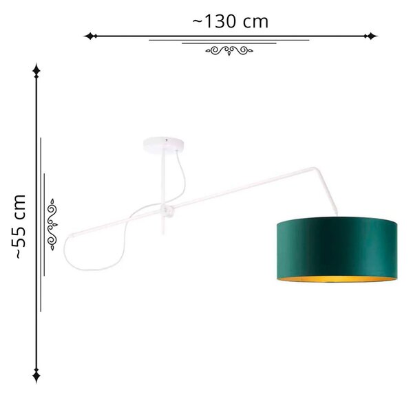 Lampa wisząca glamour z okrągłym kloszem A5-G99