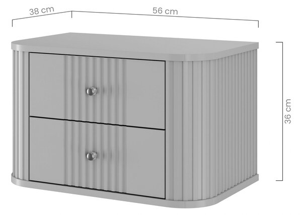Zestaw szafek nocnych wiszących Vesper 56 cm - kaszmir / orzech / złote uchwyty