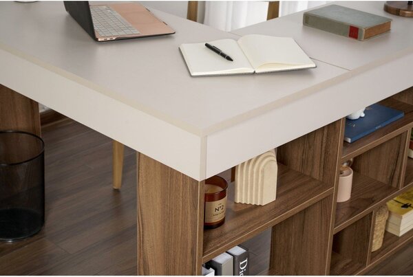 Biurko w dekorze orzecha 120x130 cm Vesper – Kalune Design