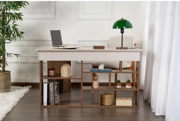 Biurko w dekorze orzecha 120x130 cm Vesper – Kalune Design