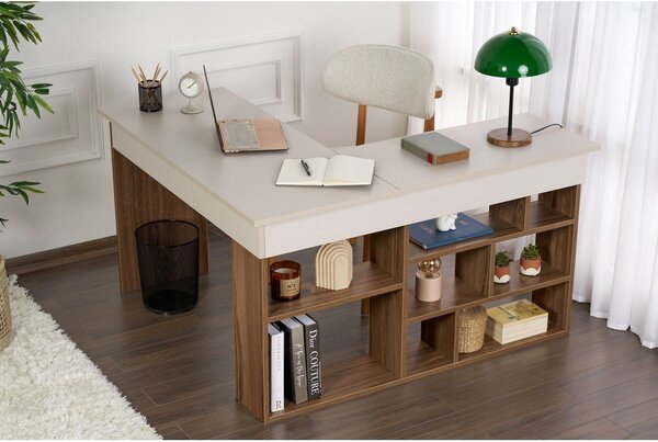 Biurko w dekorze orzecha 120x130 cm Vesper – Kalune Design