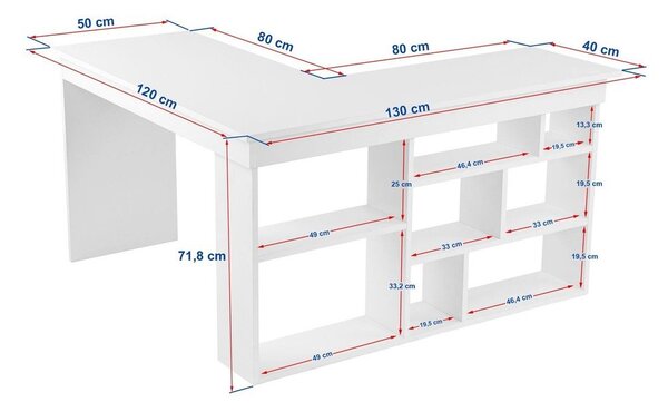 Biurko w dekorze orzecha 120x130 cm Vesper – Kalune Design