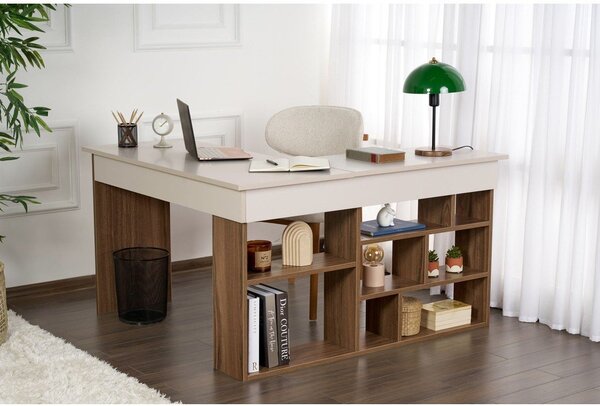 Biurko w dekorze orzecha 120x130 cm Vesper – Kalune Design