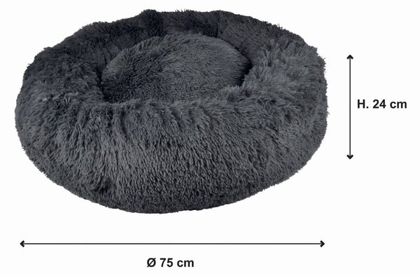 Ciemnoszare legowisko dla psów ø 75 cm – Love Story