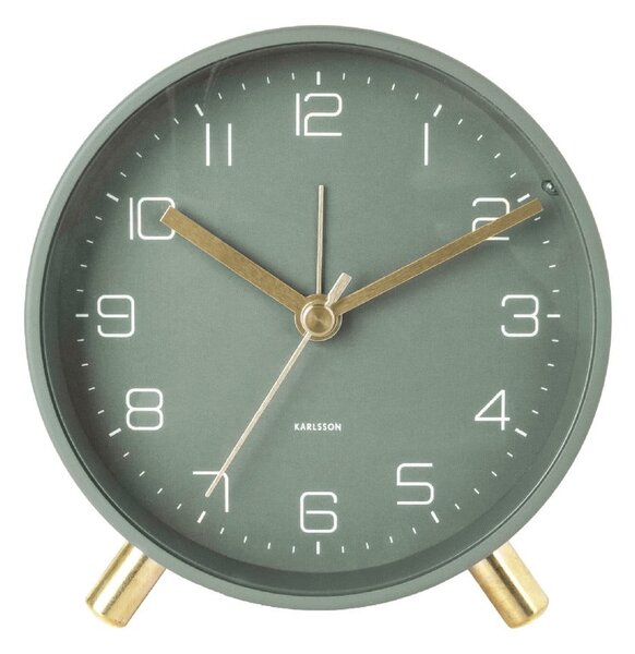 Zielony budzik Karlsson Lofty, ø 11 cm