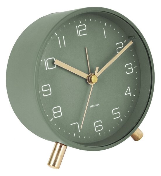 Zielony budzik Karlsson Lofty, ø 11 cm
