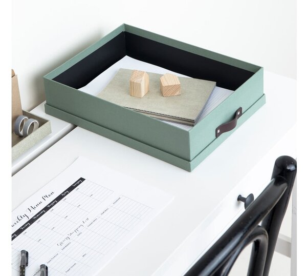 Zielony kartonowy organizer na dokumenty Oskar Canvas Paper Laminate – Bigso