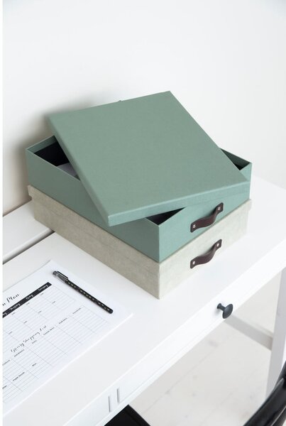 Zielony kartonowy organizer na dokumenty Oskar Canvas Paper Laminate – Bigso
