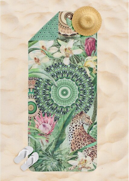 Zielony ręcznik plażowy szybkoschnący 50x100 cm – HIP