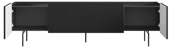 Szafka RTV Malmi 200 cm - czarny mat / czarne nóżki