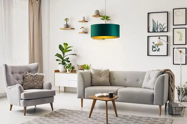 Lampa wisząca z okrągłym kloszem 50 cm - R3-W02