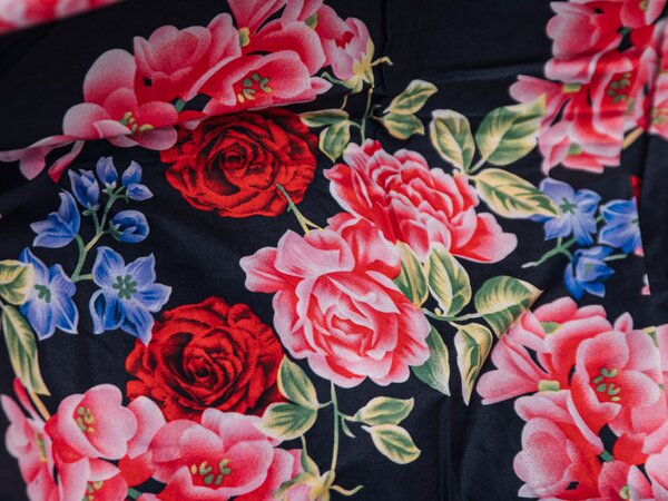Bawełniana pościel PINK ROSES czarna Rozmiar pościeli: 70 x 90 cm | 140 x 200 cm
