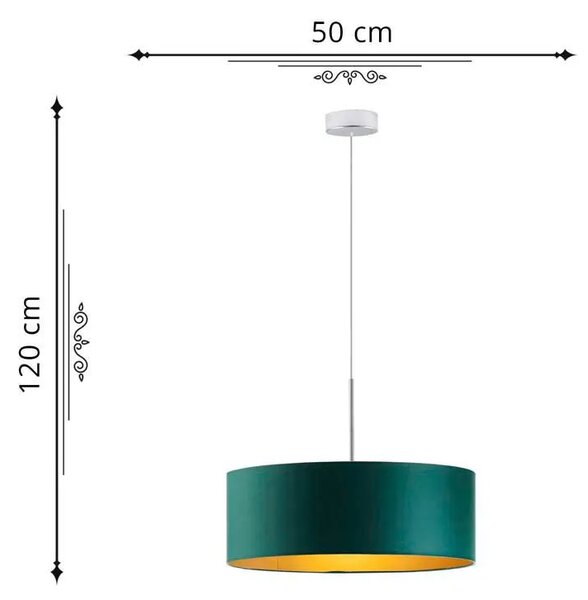 Lampa wisząca z okrągłym kloszem 50 cm - R3-W02
