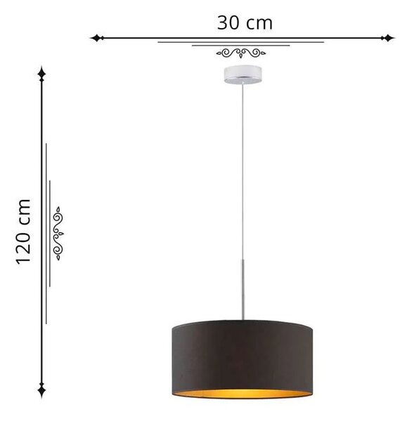 Lampa wisząca z okrągłym abażurem 30 cm - D7-D64