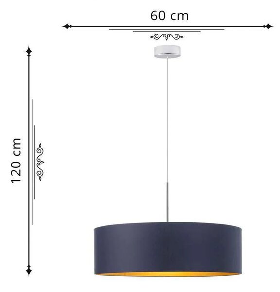 Elegancka lampa wisząca z abażurem 60 cm - G8-K09