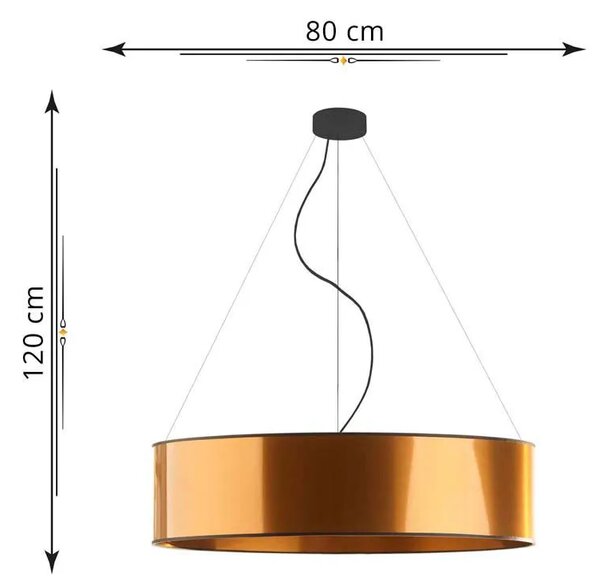 Miedziana lampa wisząca w stylu glamour 80 cm - EX325 A0-F24