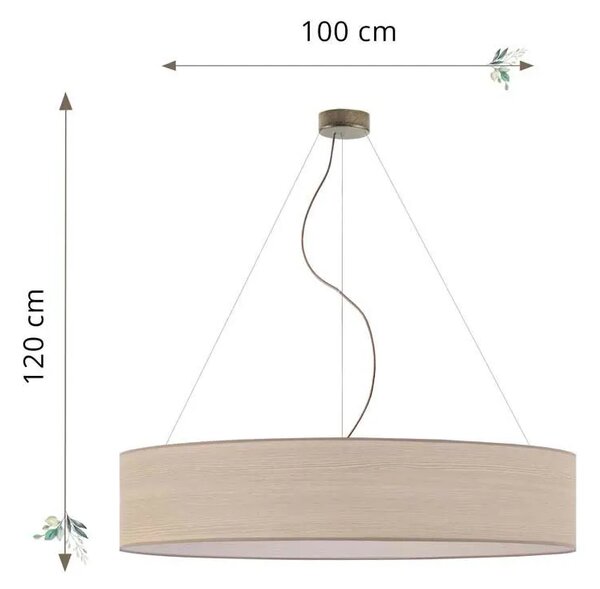 Duża lampa wisząca z okrągłym abażurem 100 cm - R5-W04