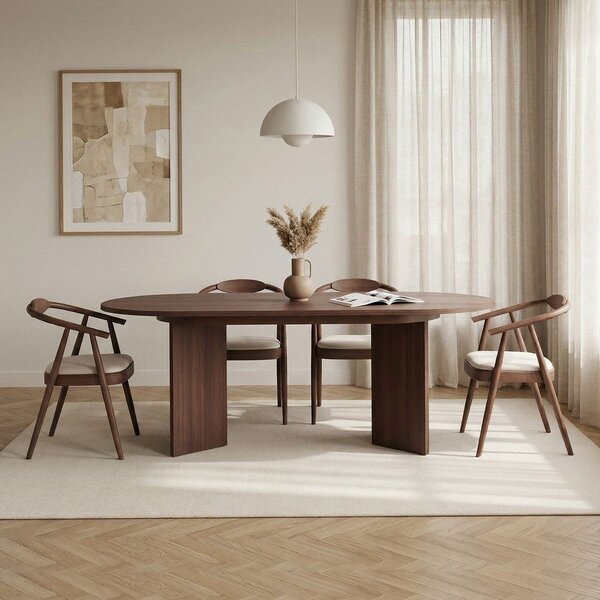 Rozkładany stół z dodatkowym blatem w dekorze orzecha 90x160 cm Sorell – Kalune Design