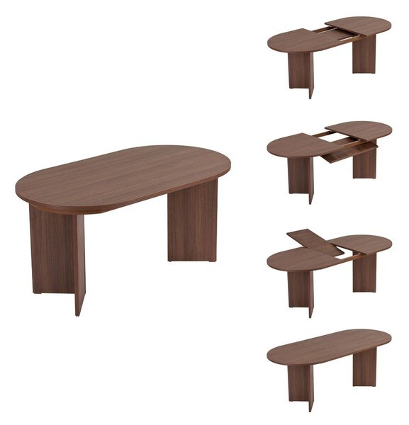 Rozkładany stół z dodatkowym blatem w dekorze orzecha 90x160 cm Sorell – Kalune Design