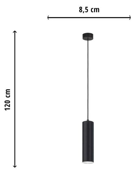 Podłużna lampa wisząca walec - N5-B14