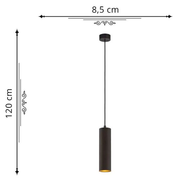 Czarna podłużna lampa wisząca LED - EX334-Bejrus