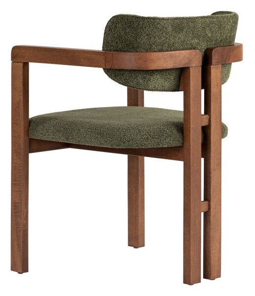 Ciemnozielony fotel jadalniany z podłokietnikami Toscana – Kalune Design