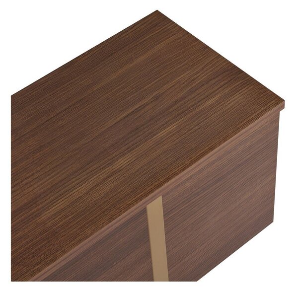 Szafka pod TV w dekorze orzecha w ciemnym naturalnym kolorze 180x50x30 cm Onera – Kalune Design