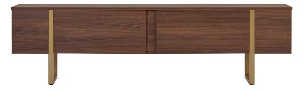 Szafka pod TV w dekorze orzecha w ciemnym naturalnym kolorze 180x50x30 cm Onera – Kalune Design