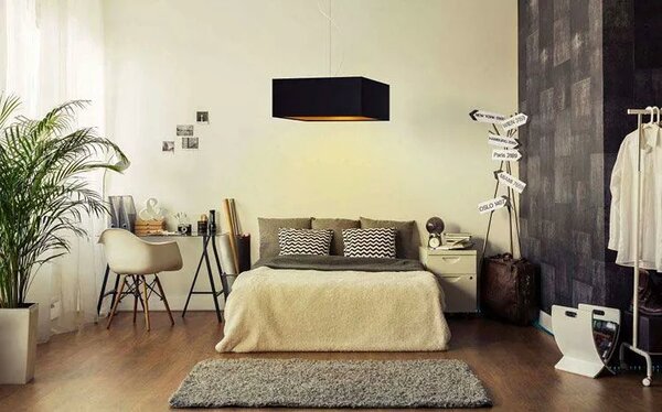 Lampa wisząca glamour z czarnym stelażem - F0-K51