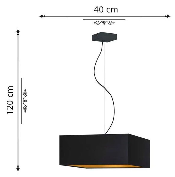 Lampa wisząca glamour z czarnym stelażem - F0-K51