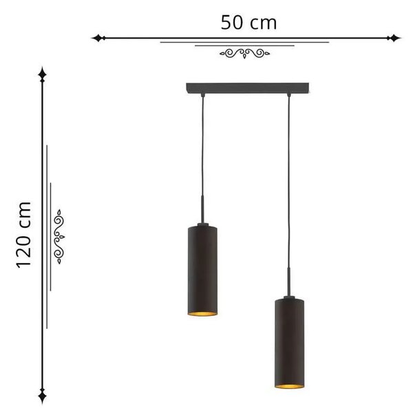 Lampa wisząca dwie tuby na białym stelażu - EX370-Madero - 5 kolorów