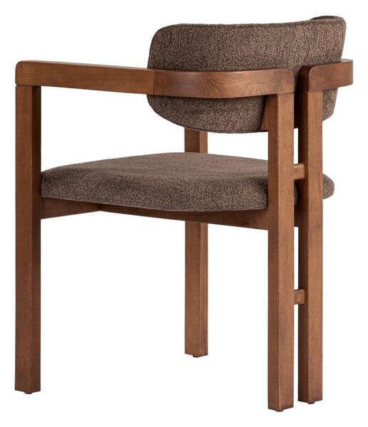 Brązowy fotel jadalniany z podłokietnikami Toscana – Kalune Design