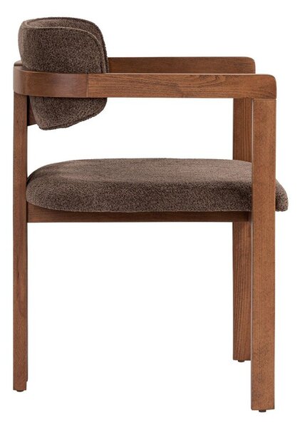 Brązowy fotel jadalniany z podłokietnikami Toscana – Kalune Design
