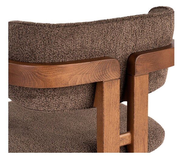 Brązowy fotel jadalniany z podłokietnikami Toscana – Kalune Design