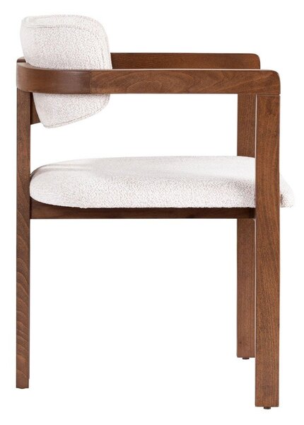 Biały fotel jadalniany z podłokietnikami Toscana – Kalune Design